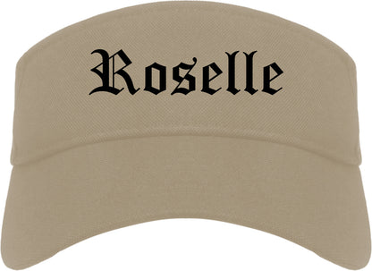 Roselle New Jersey NJ Old English Mens Visor Cap Hat Khaki