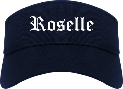 Roselle New Jersey NJ Old English Mens Visor Cap Hat Navy Blue