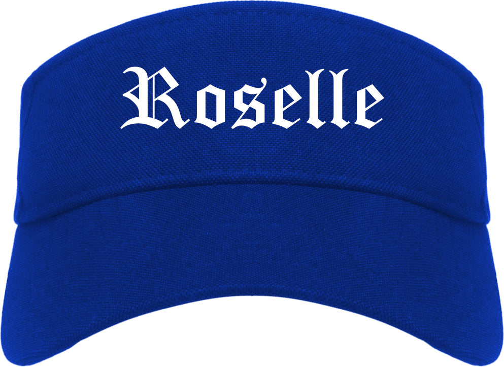 Roselle New Jersey NJ Old English Mens Visor Cap Hat Royal Blue