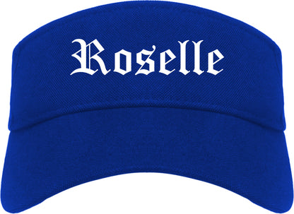 Roselle New Jersey NJ Old English Mens Visor Cap Hat Royal Blue