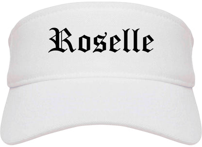 Roselle New Jersey NJ Old English Mens Visor Cap Hat White