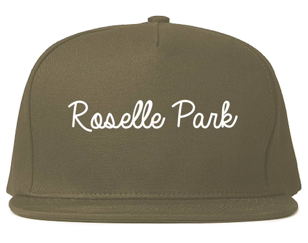 Roselle Park New Jersey NJ Script Mens Snapback Hat Grey