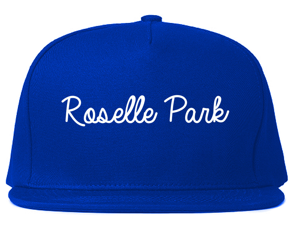 Roselle Park New Jersey NJ Script Mens Snapback Hat Royal Blue