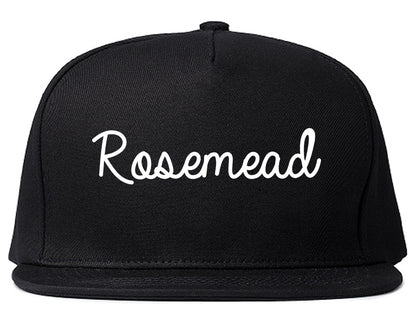 Rosemead California CA Script Mens Snapback Hat Black
