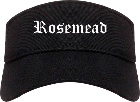 Rosemead California CA Old English Mens Visor Cap Hat Black
