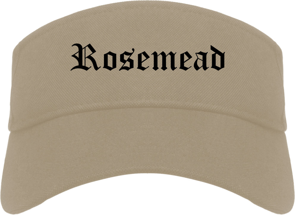Rosemead California CA Old English Mens Visor Cap Hat Khaki