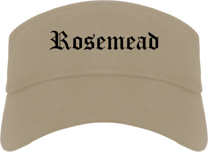 Rosemead California CA Old English Mens Visor Cap Hat Khaki