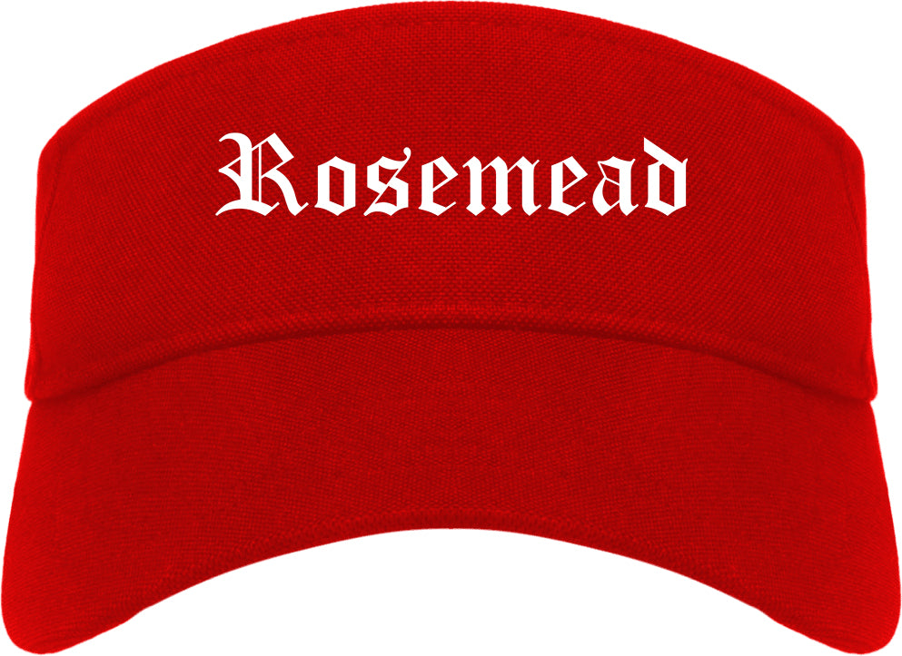 Rosemead California CA Old English Mens Visor Cap Hat Red