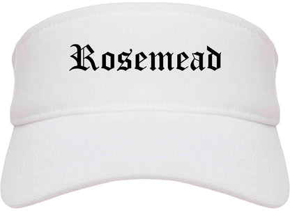 Rosemead California CA Old English Mens Visor Cap Hat White