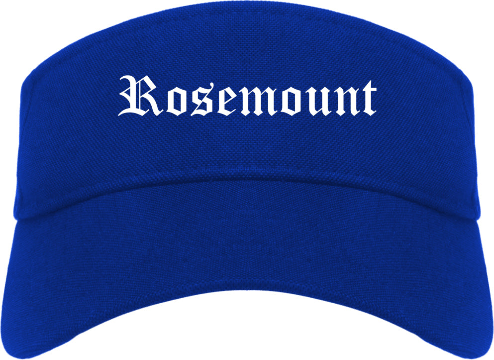 Rosemount Minnesota MN Old English Mens Visor Cap Hat Royal Blue