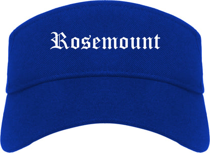 Rosemount Minnesota MN Old English Mens Visor Cap Hat Royal Blue
