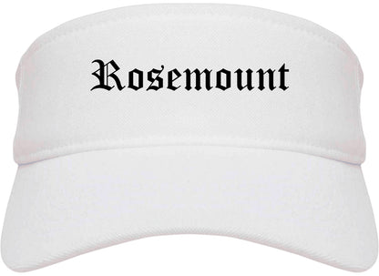 Rosemount Minnesota MN Old English Mens Visor Cap Hat White