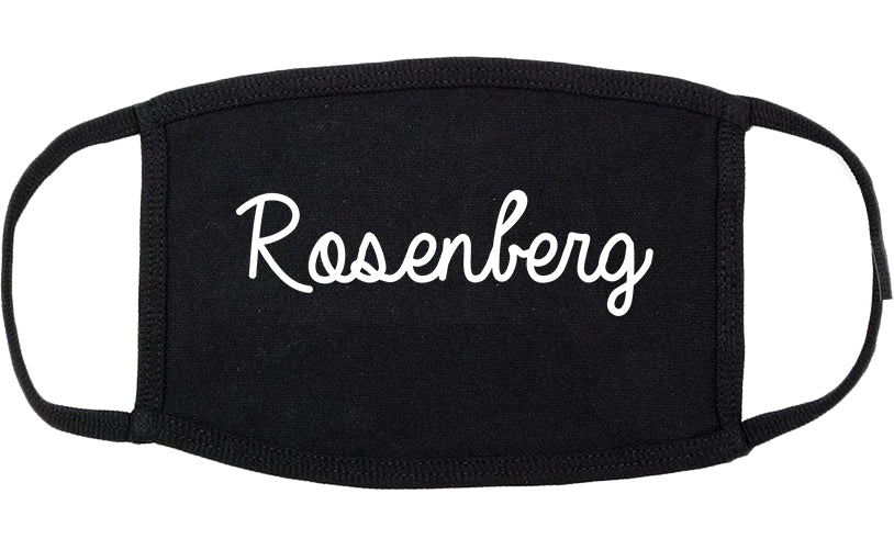 Rosenberg Texas TX Script Cotton Face Mask Black