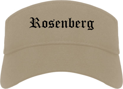 Rosenberg Texas TX Old English Mens Visor Cap Hat Khaki