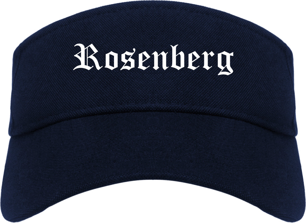 Rosenberg Texas TX Old English Mens Visor Cap Hat Navy Blue