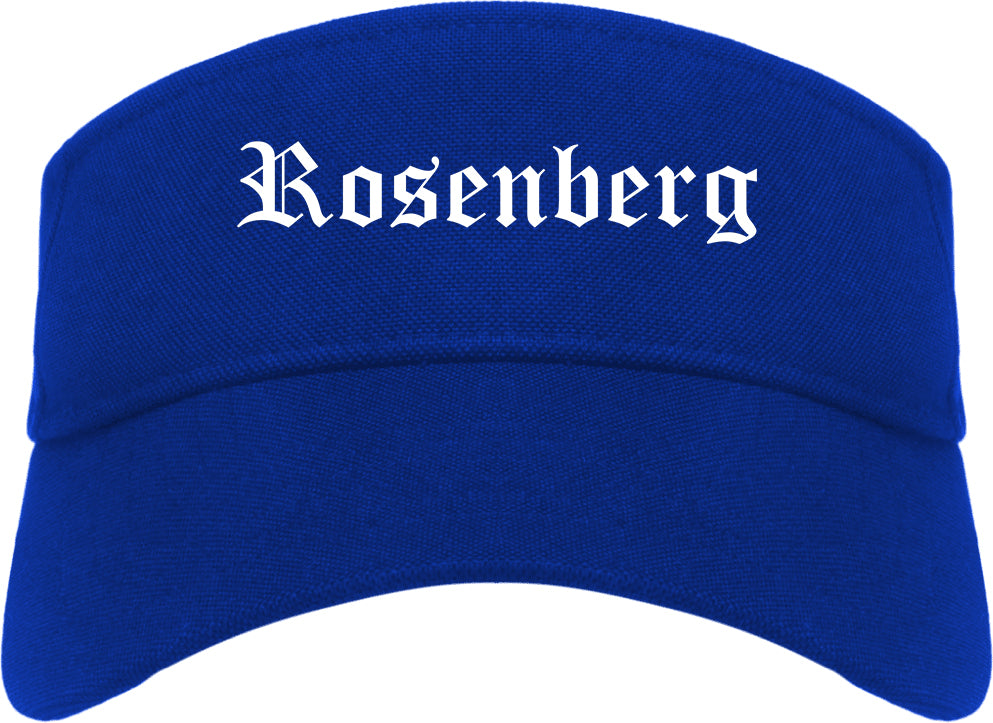 Rosenberg Texas TX Old English Mens Visor Cap Hat Royal Blue