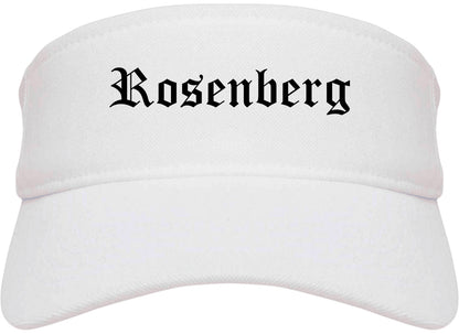 Rosenberg Texas TX Old English Mens Visor Cap Hat White