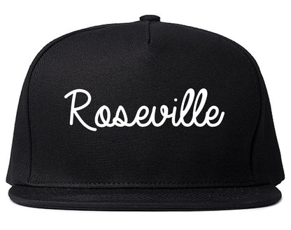 Roseville Minnesota MN Script Mens Snapback Hat Black