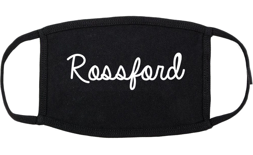 Rossford Ohio OH Script Cotton Face Mask Black