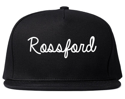 Rossford Ohio OH Script Mens Snapback Hat Black