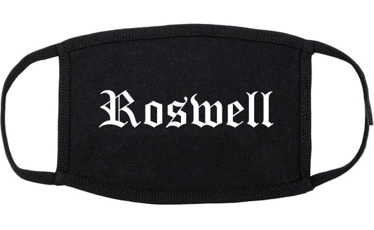 Roswell Georgia GA Old English Cotton Face Mask Black