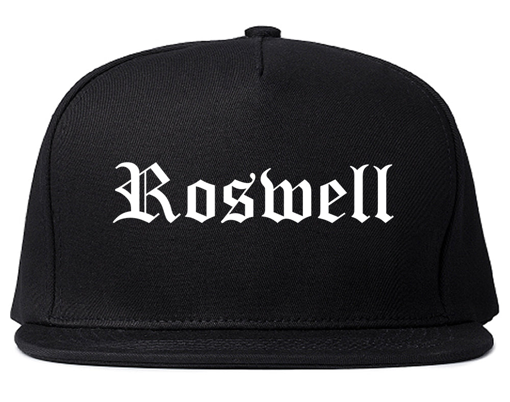 Roswell Georgia GA Old English Mens Snapback Hat Black