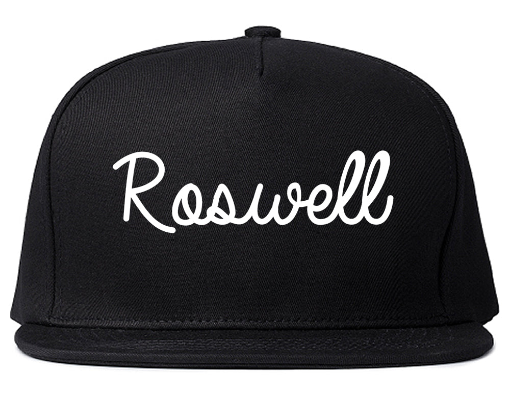 Roswell Georgia GA Script Mens Snapback Hat Black