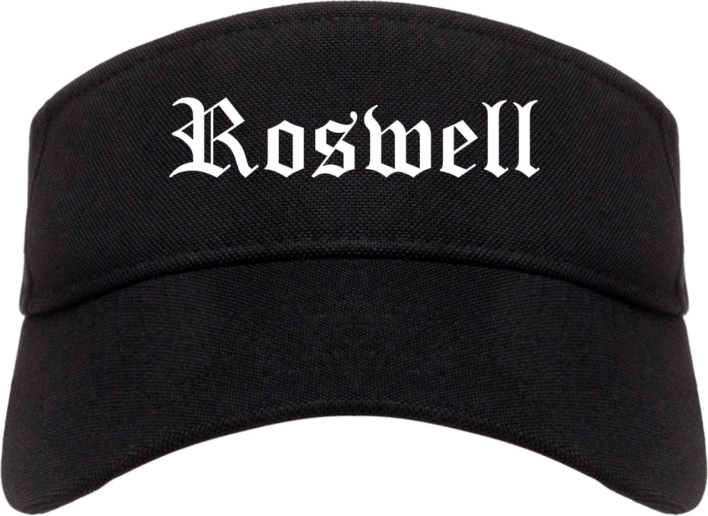 Roswell Georgia GA Old English Mens Visor Cap Hat Black