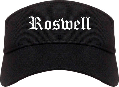Roswell Georgia GA Old English Mens Visor Cap Hat Black