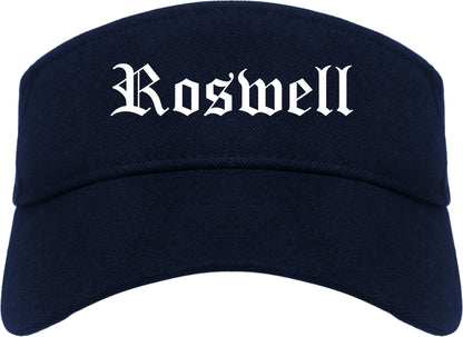 Roswell Georgia GA Old English Mens Visor Cap Hat Navy Blue