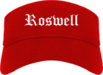 Roswell Georgia GA Old English Mens Visor Cap Hat Red