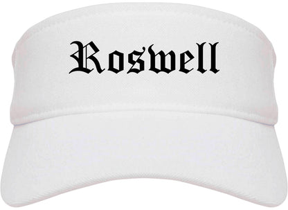 Roswell Georgia GA Old English Mens Visor Cap Hat White