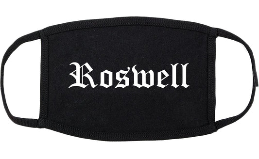 Roswell New Mexico NM Old English Cotton Face Mask Black
