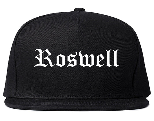Roswell New Mexico NM Old English Mens Snapback Hat Black