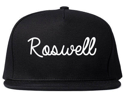 Roswell New Mexico NM Script Mens Snapback Hat Black