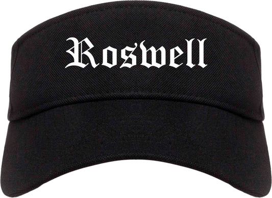 Roswell New Mexico NM Old English Mens Visor Cap Hat Black