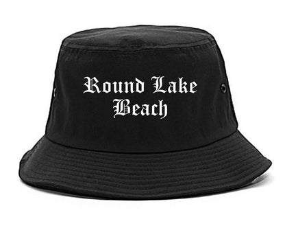 Round Lake Beach Illinois IL Old English Mens Bucket Hat Black