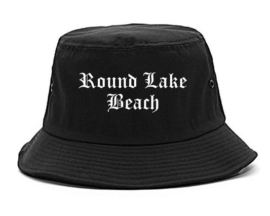Round Lake Beach Illinois IL Old English Mens Bucket Hat Black