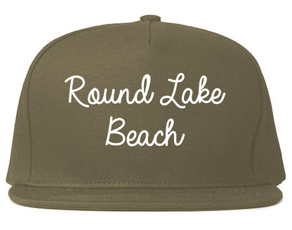 Round Lake Beach Illinois IL Script Mens Snapback Hat Grey