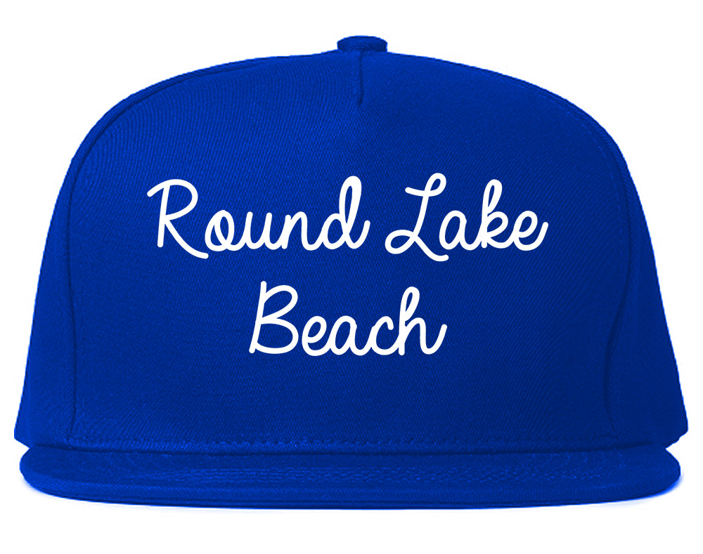 Round Lake Beach Illinois IL Script Mens Snapback Hat Royal Blue