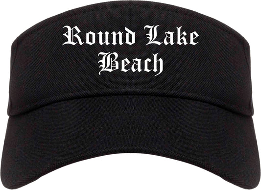 Round Lake Beach Illinois IL Old English Mens Visor Cap Hat Black