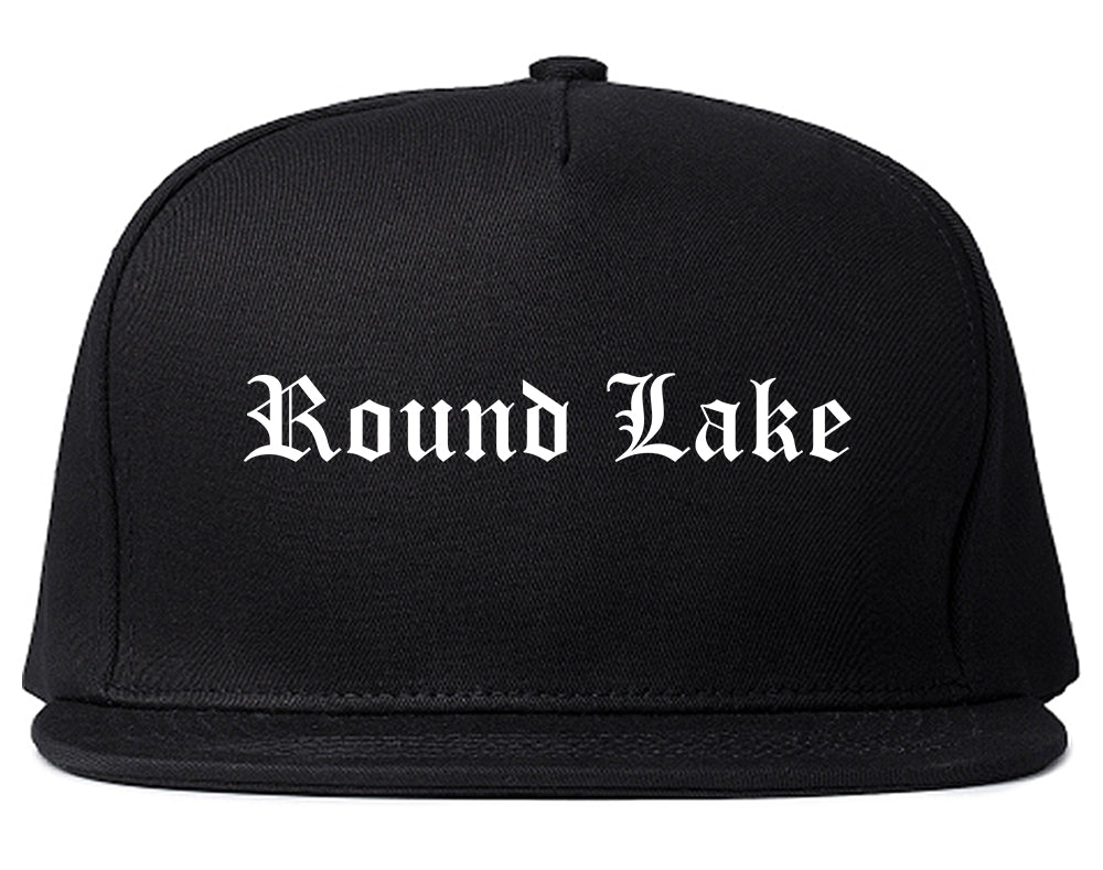 Round Lake Illinois IL Old English Mens Snapback Hat Black