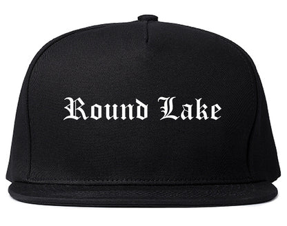 Round Lake Illinois IL Old English Mens Snapback Hat Black