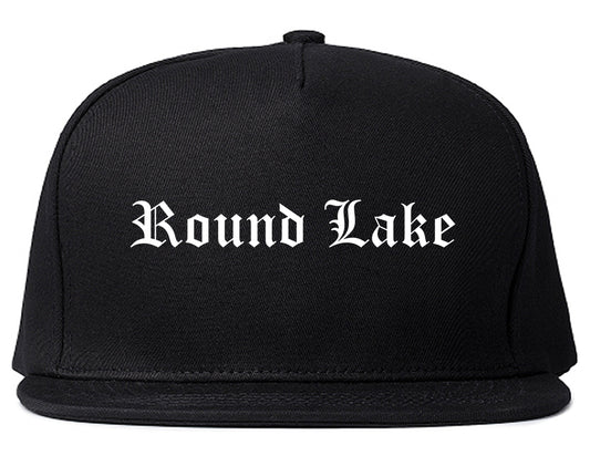 Round Lake Illinois IL Old English Mens Snapback Hat Black