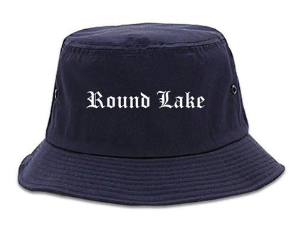 Round Lake Illinois IL Old English Mens Bucket Hat Navy Blue