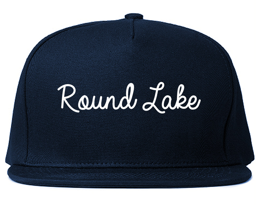 Round Lake Illinois IL Script Mens Snapback Hat Navy Blue