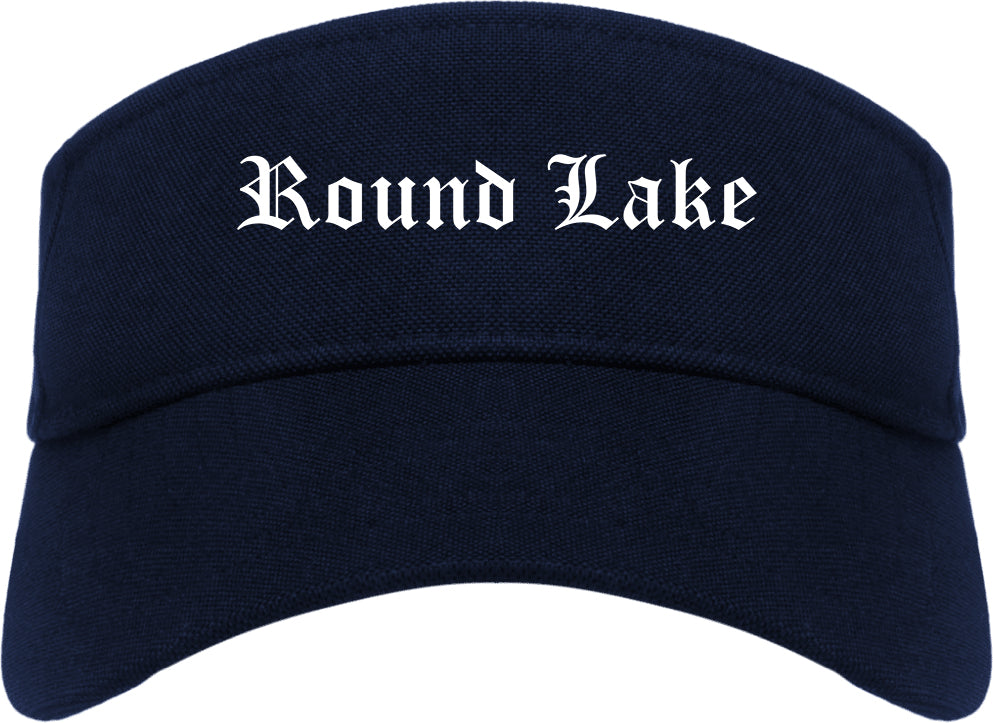 Round Lake Illinois IL Old English Mens Visor Cap Hat Navy Blue