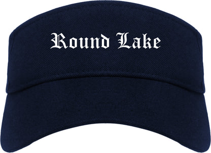 Round Lake Illinois IL Old English Mens Visor Cap Hat Navy Blue