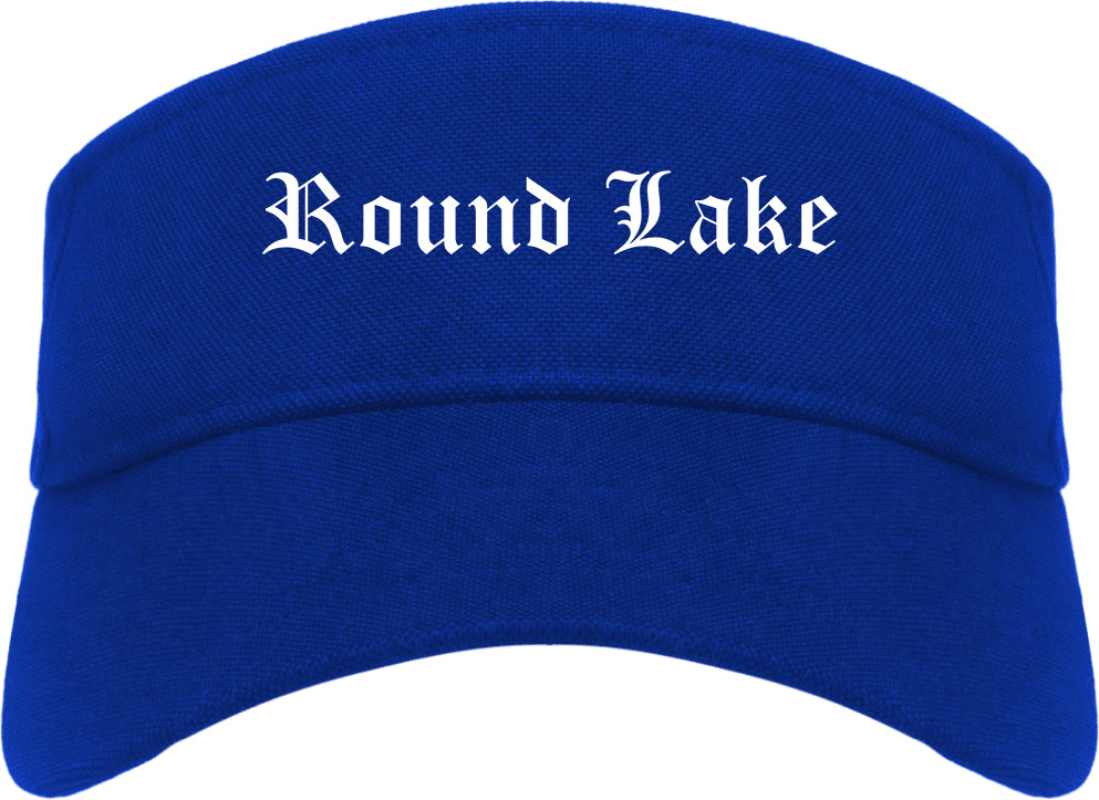 Round Lake Illinois IL Old English Mens Visor Cap Hat Royal Blue