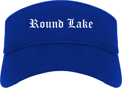 Round Lake Illinois IL Old English Mens Visor Cap Hat Royal Blue